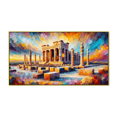 Beautiful Vibrant Ruins with Color Combination Canvas Print Wall Painting