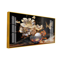 Luxury Canvas  Gold Butterfly & Floral Acrylic Wall Painting