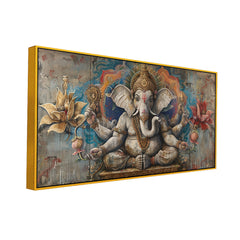 Ganesh Ji Vintage Wall Painting – Sacred Art for Interiors