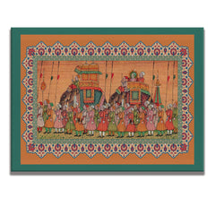 Madhubani Paintings Canvas Art Indian Ethnic Traditional Wall Art Large Size Perfect For Living Rooms, Bedrooms, and Office Spaces