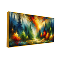 Colorfull Aurora fire Forest canvas printed Wall Painting