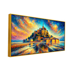 Beautiful Tidal Island, Vibrant Sky Canvas  Canvas Print Wall  Painting