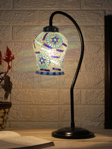 Multicolor Mosaic Glass Curvy Table lamp with Iron Base (EN20)