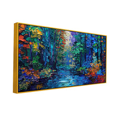 Whispers of the Colorful Woods and Forest Glow in Color Between Light and Leaves Wall Painting