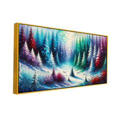The Luminous Winter Path and Winter Dreamscape in Color Wall Painting