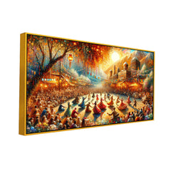 Joyful Gatherings: Festival of Lights and Dance Canvas Print Wall painting