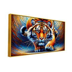 The Vibrant Gaze of the Prowling Hunter, Tiger Canvas Print Wall Painting