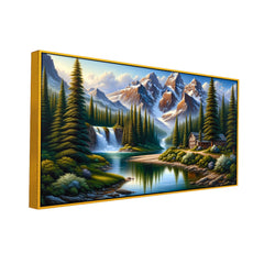 Snow-Capped Peaks & Tranquil River Canvas Print Wall Art