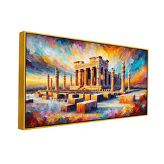 Beautiful Vibrant Ruins with Color Combination Canvas Print Wall Painting