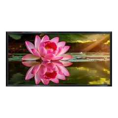 Premium Large Calming Lotus Pond Painting | Modern Floral Nature Canvas for Living Room