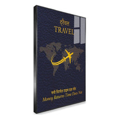 Premium Navy Blue Acrylic Travel Art - High-Gloss World Map Painting