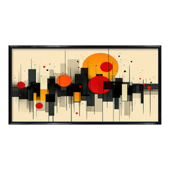 Premium Mid-Century Modern Cityscape Art | Abstract Skyline Canvas Print