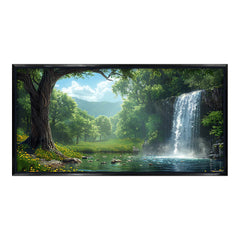 Premium Waterfall Landscape Canvas Art | Peaceful Forest Stream Painting