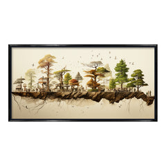 Premium Surreal Floating Island Canvas Art | Detailed Miniature Landscape Bonsai Park Print