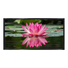 Premium Pink Lotus Flower Wall Art | Serene Water Reflection Canvas Print for Home Decor