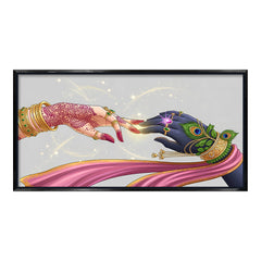 Premium Radha Krishna Hands Canvas Art | Divine Love Spiritual Wall Decor