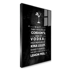 Modern Vesper Martini Cocktail Recipe Canvas Painting