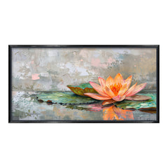 Premium Luxury Textured Lotus Flower Canvas  Painting