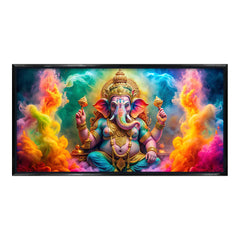Premium Vibrant Ganesha Canvas Art | Lord Ganesh Hindu God Painting