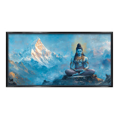 Premium Lord Shiva Meditation Wall Art | Digital Canvas Print for Spiritual Home Decor