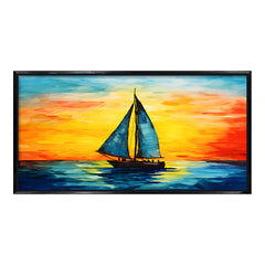 Premium Abstract Palette Knife Sailboat Canvas painting
