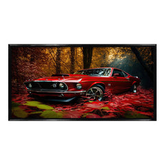Vibrant Fall Landscape Automotive Premium Canvas Painting