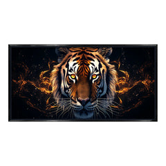 Premium Fierce Tiger Head Canvas Wall Art | Dramatic Dark Animal Portrait