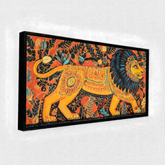 Premium Traditional Indian Folk Art Lion Canvas painting