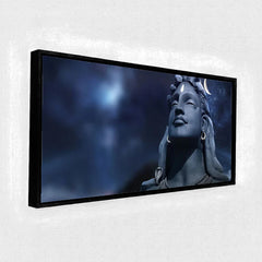 Premium Adiyogi Shiva Statue Canvas Art | Lord Shiva Wall Decor Painting