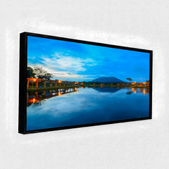 Premium Serene Night Lake Reflection Canvas Art