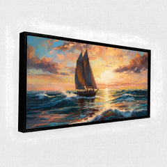 Premium Impressionist Sunset Sailboat Canvas Art