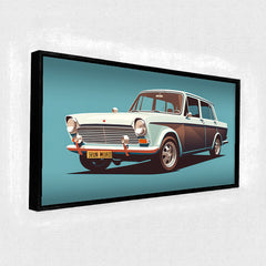 Cruising Style: Nostalgic Vintage Car Illustration – Gallery Grade Retro Wall Art