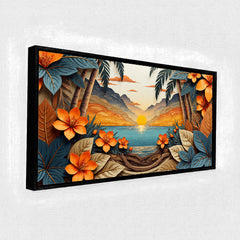 Premium Tropical Sunset Canvas Art Print
