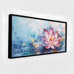 Premium Pink Lotus Flower Painting | Serene Textured Canvas Wall Art | Ready to Hang