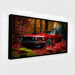 Vibrant Fall Landscape Automotive Premium Canvas Painting