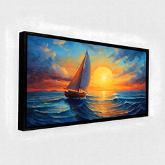 Premium Impressionist Sunset Sailboat Canvas Art