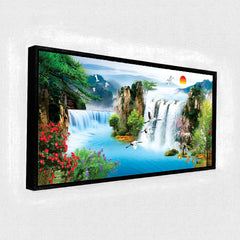 Premium Stunning Waterfall Nature Scenery of Colorful Canvas Wall Paintings & Arts