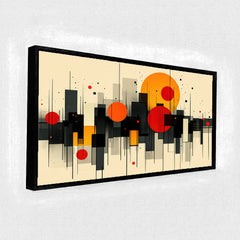 Premium Mid-Century Modern Cityscape Art | Abstract Skyline Canvas Print