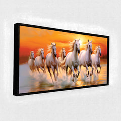 Seven Auspicious Horses: Vastu Shastra Energy Art – Premium Success & Prosperity Canvas
