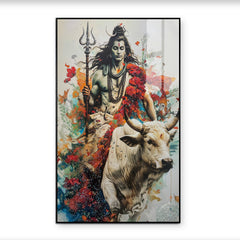 Abstract Lord Shiva Spiritual Acrylic Painting