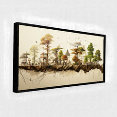 Premium Surreal Floating Island Canvas Art | Detailed Miniature Landscape Bonsai Park Print