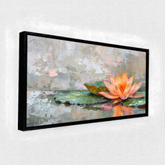 Premium Luxury Textured Lotus Flower Canvas  Painting