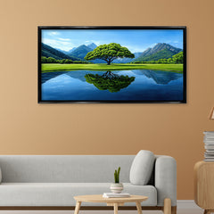 Premium Vibrant Green Tree of Life Canvas Painting