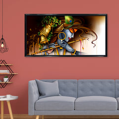 Premium Wall Canvas Large Painting of Lord Krishna For Home Decors