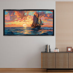 Premium Impressionist Sailing Ship Canvas Art