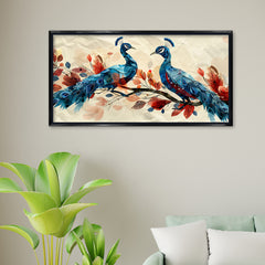 Premium Vibrant Abstract Peacock Canvas Art