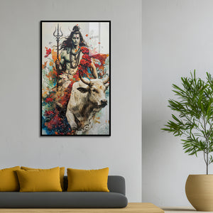 Abstract Lord Shiva Spiritual Acrylic Painting