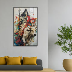 Abstract Lord Shiva Spiritual Acrylic Painting