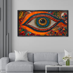 Premium Bohemian Eye Canvas Art | Vibrant Mandala Style Wall Decor