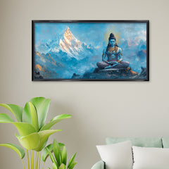 Premium Lord Shiva Meditation Wall Art | Digital Canvas Print for Spiritual Home Decor